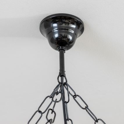 Brilagi - Láncra szerelt ROATA csillár 8xE14/40W/230V, átmérő 70 cm, bükk/dió