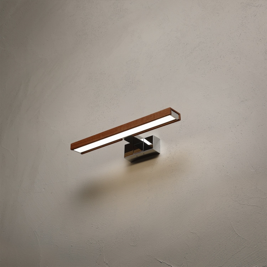 Brilagi - LED fürdőszobai tükörvilágítás 3 az 1-ben WOODY MIRROR LED/8W/230V 40 cm IP44 fényes króm/tölgy cseresznye