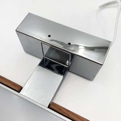 Brilagi - LED fürdőszobai tükörvilágítás 3 az 1-ben WOODY MIRROR LED/8W/230V 40 cm IP44 fényes króm/tölgy cseresznye