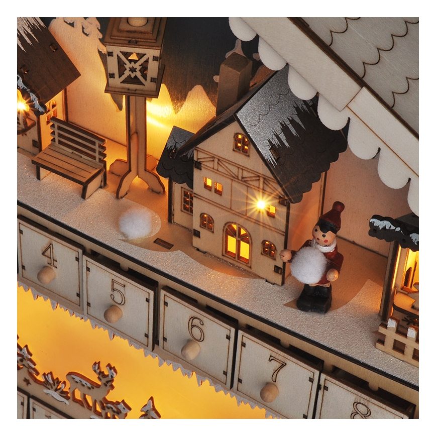 Brilagi - LED adventi naptár LED/2xAA fenyő