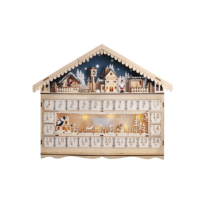 Brilagi - LED adventi naptár LED/2xAA fenyő