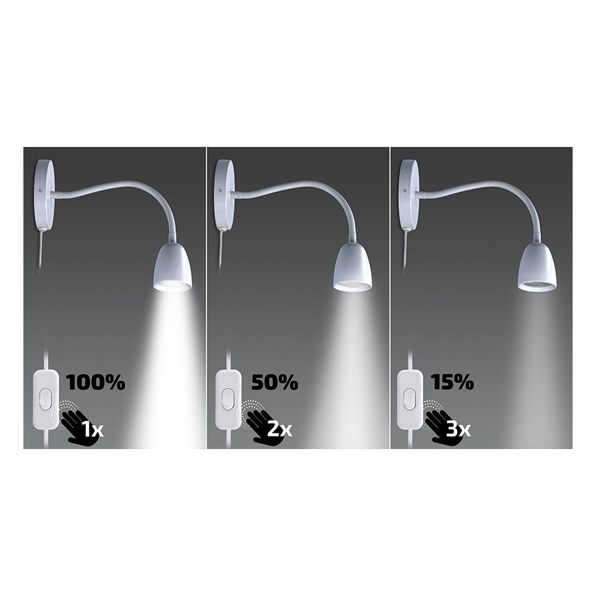 Brilagi - LED állítható fényerejű, rugalmas lámpa LED/4W/230V fehér