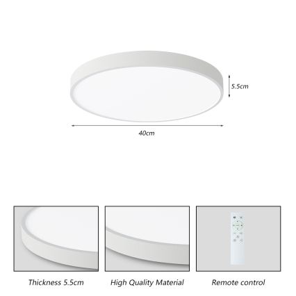 Brilagi - LED dimmelhető mennyezeti lámpa POOL SMART LED/48W/230V 3000-6000K 40 cm + távirányító fehér