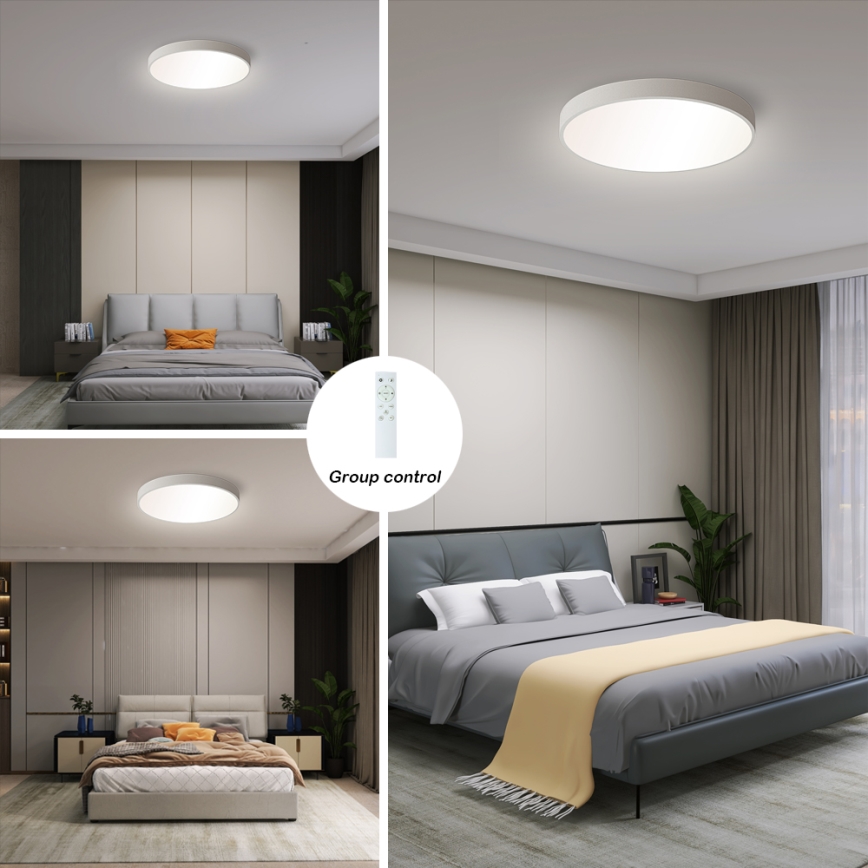 Brilagi - LED állítható fényerejű mennyezeti lámpa POOL SMART LED/48W/230V 40 cm 3000-6000K Wi-Fi Tuya + távirányító fehér