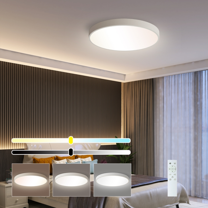 Brilagi - LED állítható fényerejű mennyezeti lámpa POOL SMART LED/48W/230V 40 cm 3000-6000K Wi-Fi Tuya + távirányító fehér