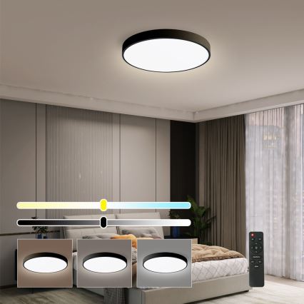 Brilagi - LED dimmelhető mennyezeti lámpa POOL SMART LED/48W/230V 40 cm 3000-6000K Wi-Fi Tuya + távirányító fekete