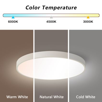 Brilagi - LED állítható fényerejű mennyezeti lámpa POOL SMART LED/60W/230V 50 cm 3000-6000K Wi-Fi Tuya + távirányító fehér