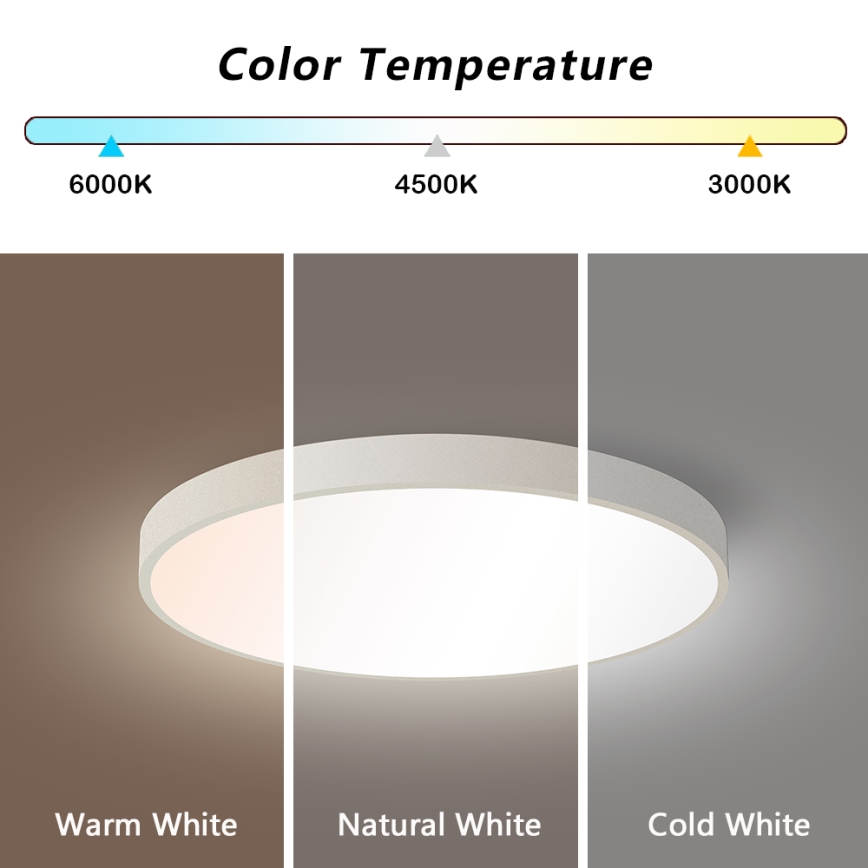Brilagi - LED állítható fényerejű mennyezeti lámpa POOL SMART LED/60W/230V 50 cm 3000-6000K Wi-Fi Tuya + távirányító fehér