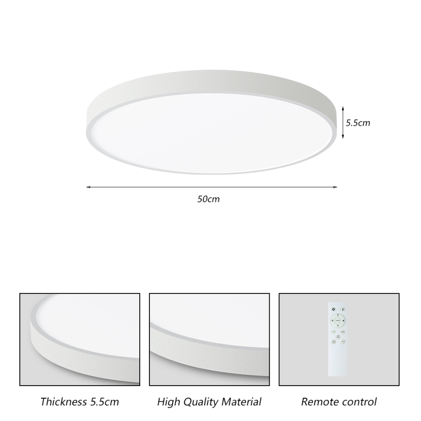 Brilagi - LED állítható fényerejű mennyezeti lámpa POOL SMART LED/60W/230V 50 cm 3000-6000K Wi-Fi Tuya + távirányító fehér