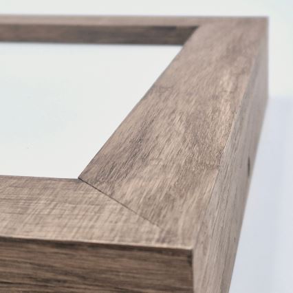 Brilagi - LED állítható fényerejű fürdőszobai mennyezeti lámpa WOODY FRAME LED/24W/230V tölgy dió 30x30 cm 3000-6000K IP44 + távirányító