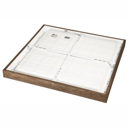 Brilagi - LED állítható fényerejű fürdőszobai mennyezeti lámpa WOODY FRAME LED/50W/230V tölgy dió 60x60 cm 3000-6000K IP44 + távirányító