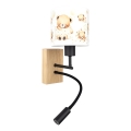 Brilagi - LED állítható gyerekszobai fali lámpa BOBO WOOD 1xE27/25W/230V + LED/3W tölgy/fekete/fehér/mackók