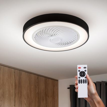 Brilagi - LED dimmelhető mennyezeti lámpa ventilátorral LED/30W/230V 3000-6500K fekete + távirányító
