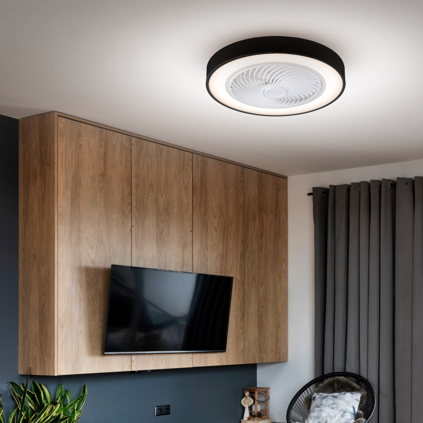Brilagi - LED dimmelhető mennyezeti lámpa ventilátorral LED/30W/230V 3000-6500K fekete + távirányító