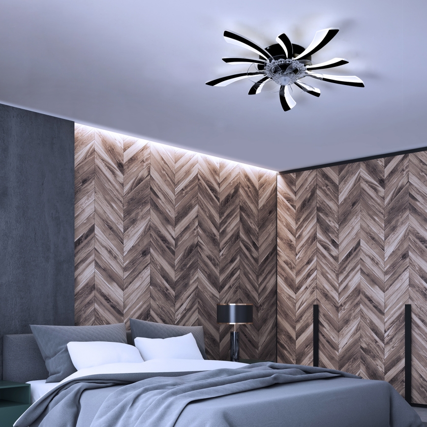 Brilagi - LED dimmelhető mennyezeti lámpa ventilátorral LED/50W/230V 3000-6500K fekete + távirányító