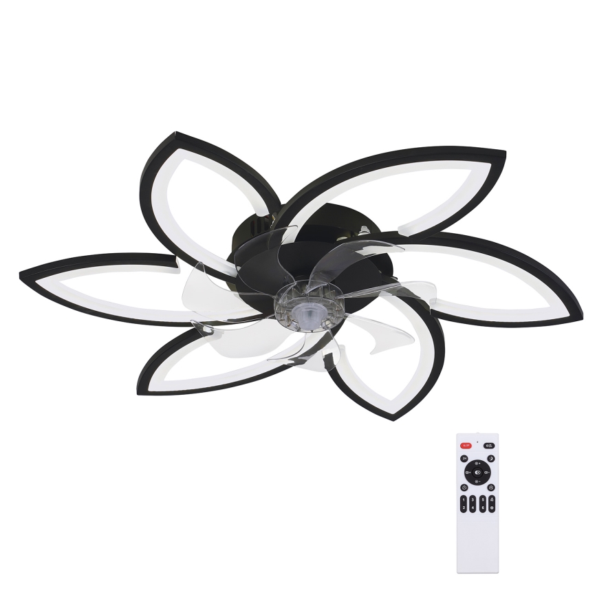 Brilagi - LED dimmelhető mennyezeti lámpa ventilátorral LED/50W/230V 3000-6500K fekete + távirányító