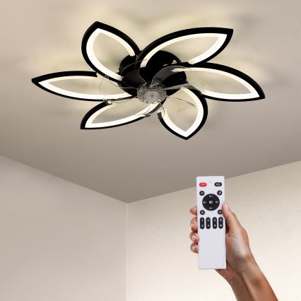 Brilagi - LED dimmelhető mennyezeti lámpa ventilátorral LED/50W/230V 3000-6500K fekete + távirányító