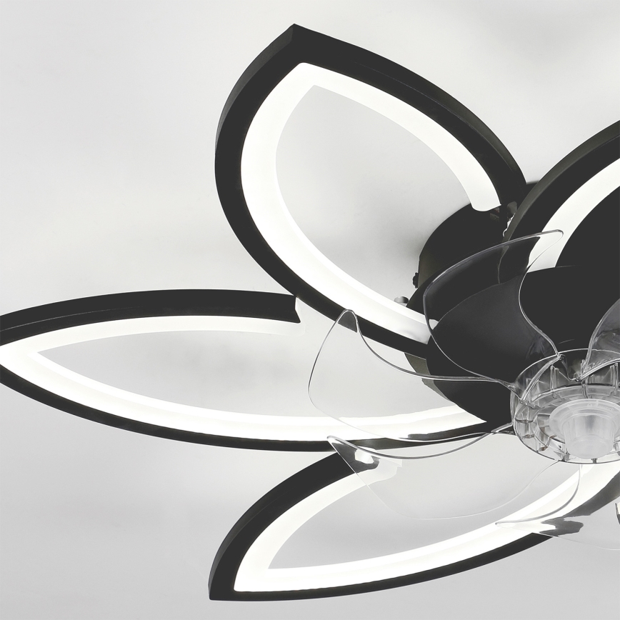Brilagi - LED dimmelhető mennyezeti lámpa ventilátorral LED/50W/230V 3000-6500K fekete + távirányító