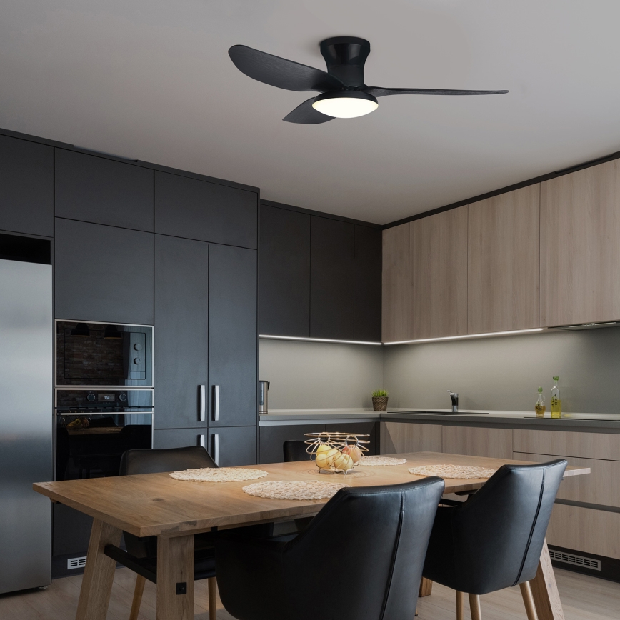 Brilagi - LED dimmelhető mennyezeti ventilátor LED/30W/230V 3000-6500K fekete + távirányító