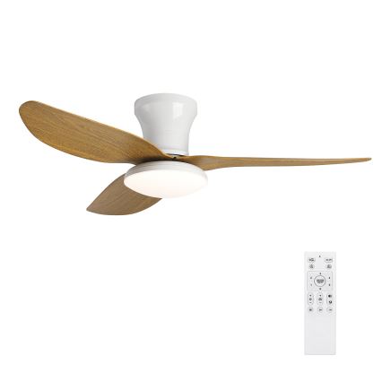 Brilagi - LED dimmelhető mennyezeti ventilátor LED/30W/230V 3000-6500K fehér/barna + távirányító
