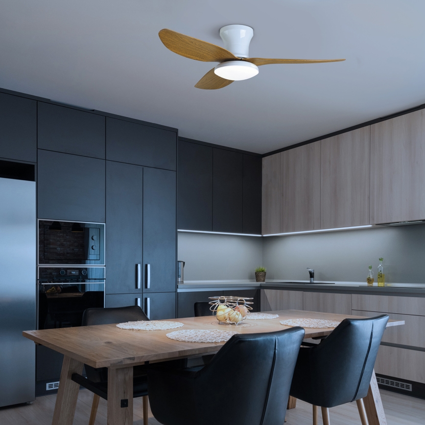 Brilagi - LED dimmelhető mennyezeti ventilátor LED/30W/230V 3000-6500K fehér/barna + távirányító