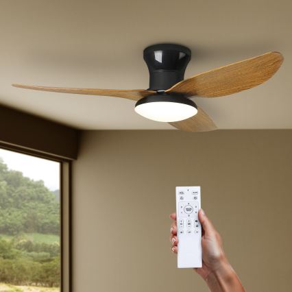 Brilagi - LED dimmelhető mennyezeti ventilátor LED/30W/230V 3000-6500K fekete/barna + távirányító