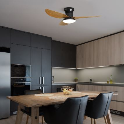 Brilagi - LED dimmelhető mennyezeti ventilátor LED/30W/230V 3000-6500K fekete/barna + távirányító