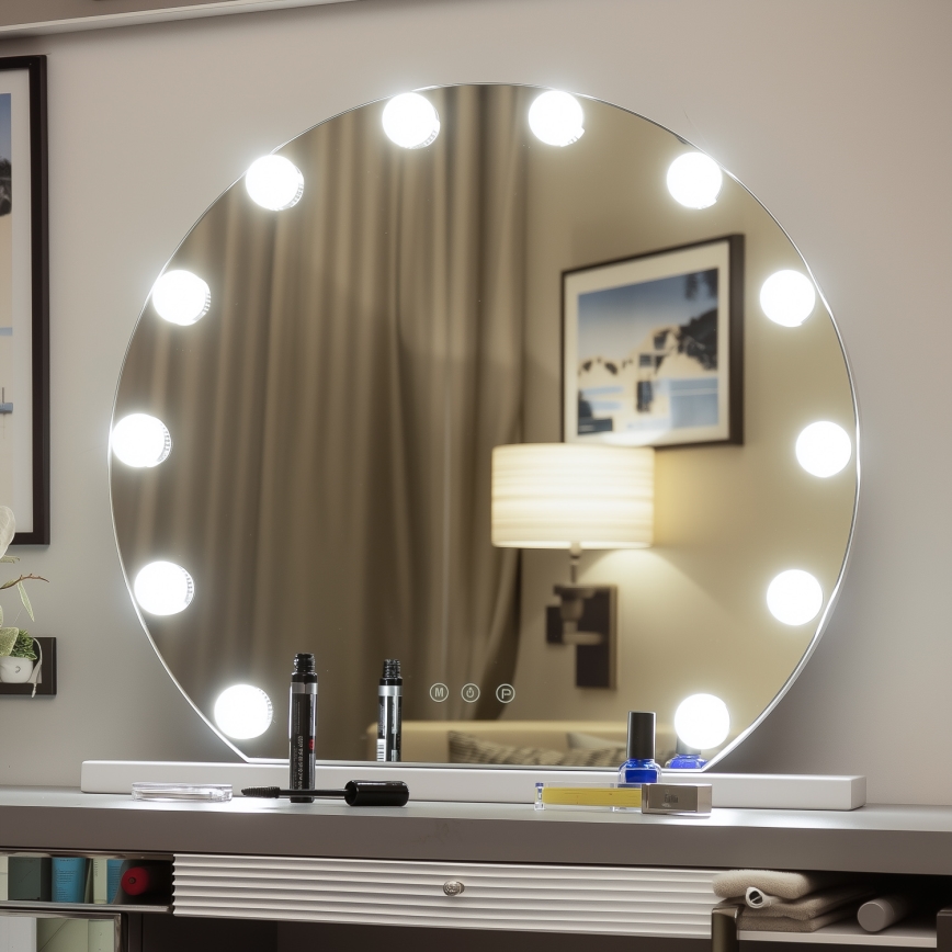 Brilagi - LED állítható fényerejű sminktükör HOLLYWOOD LED/12W/230V 3000/4000/6500K