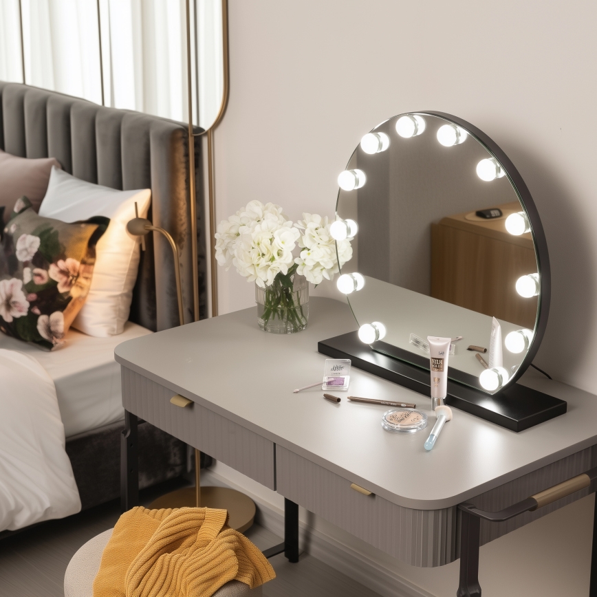 Brilagi - LED állítható fényerejű sminktükör HOLLYWOOD LED/12W/230V 3000/4000/6500K