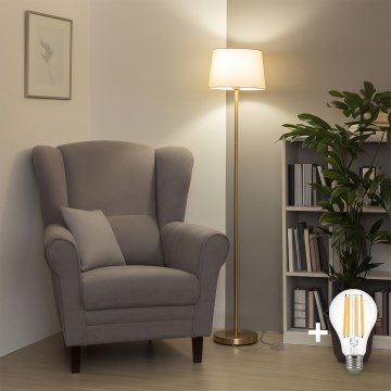 Brilagi - LED állólámpa CERIA 1xE27/20W/230V átm. 30 cm bézs/arany