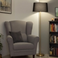 Brilagi - LED állólámpa CERIA 1xE27/20W/230V átmérő 45 cm fekete/arany