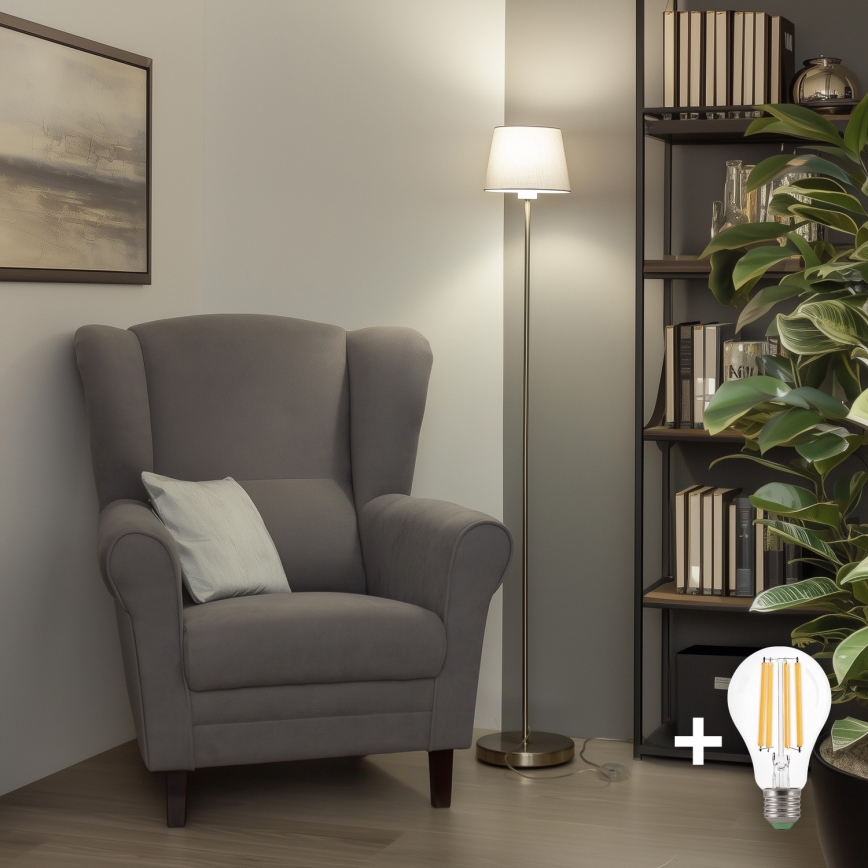 Brilagi - LED állólámpa CERIA 1xE27/40W/230V Ø 20,5 cm szürke/matt króm