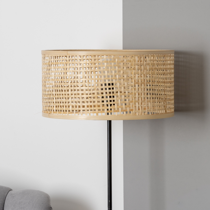 Brilagi - LED állólámpa CERIA 1xE27/40W/230V Ø 40 cm bambusz/fekete