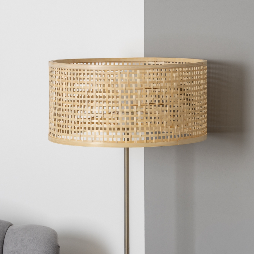 Brilagi - LED állólámpa CERIA 1xE27/40W/230V Ø 40 cm bambusz/matt króm