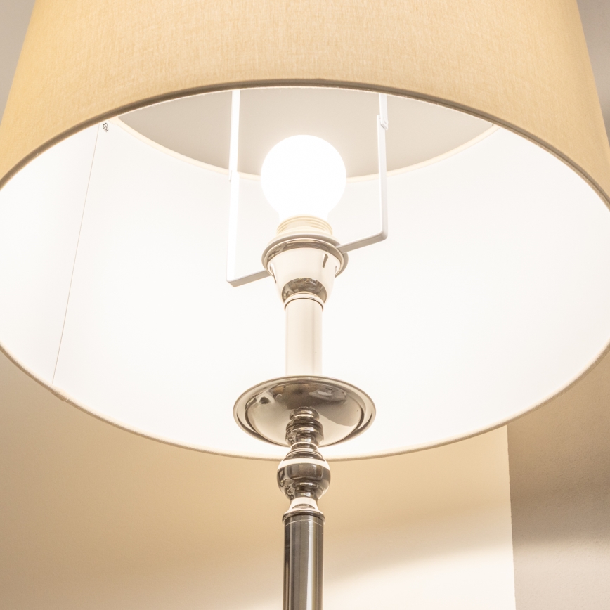 Brilagi - LED állólámpa CERIA 1xE27/60W/230V átmérő 45 cm fényes króm/bézs