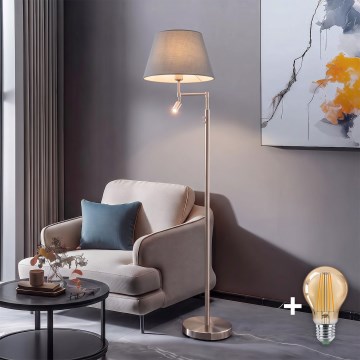 BRILAGI - LED állólámpa CERIA 1xE27/60W/230V + LED/2,1W átm. 45 cm matt króm/szürke