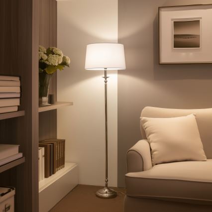 Brilagi - LED állólámpa CERIA 1xE27/60W/230V Ø 45 cm fényes króm/fehér