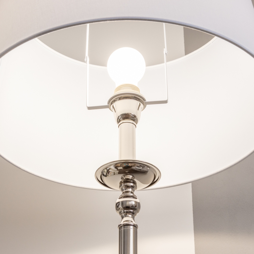 Brilagi - LED állólámpa CERIA 1xE27/60W/230V Ø 45 cm fényes króm/fehér
