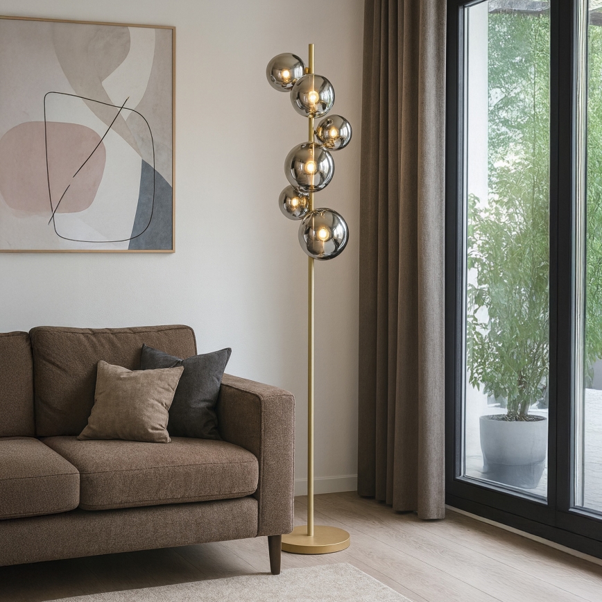 Brilagi - LED Állólámpa MILLA 7xG9/3W/230V arany/füstös