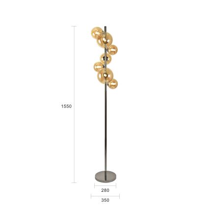 Brilagi - LED állólámpa MILLA 7xG9/3W/230V fekete króm/arany