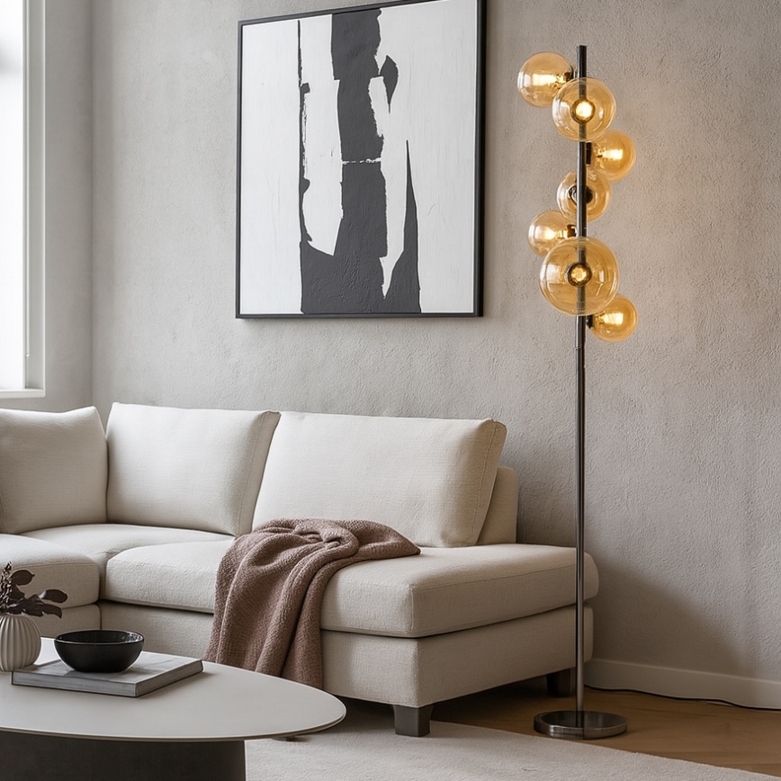 Brilagi - LED Állólámpa MILLA 7xG9/3W/230V fényezett króm/arany