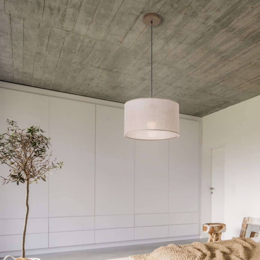 Brilagi - LED Függeszték kábelre ANTHONY 1xE27/60W/230V tölgy dió/beige