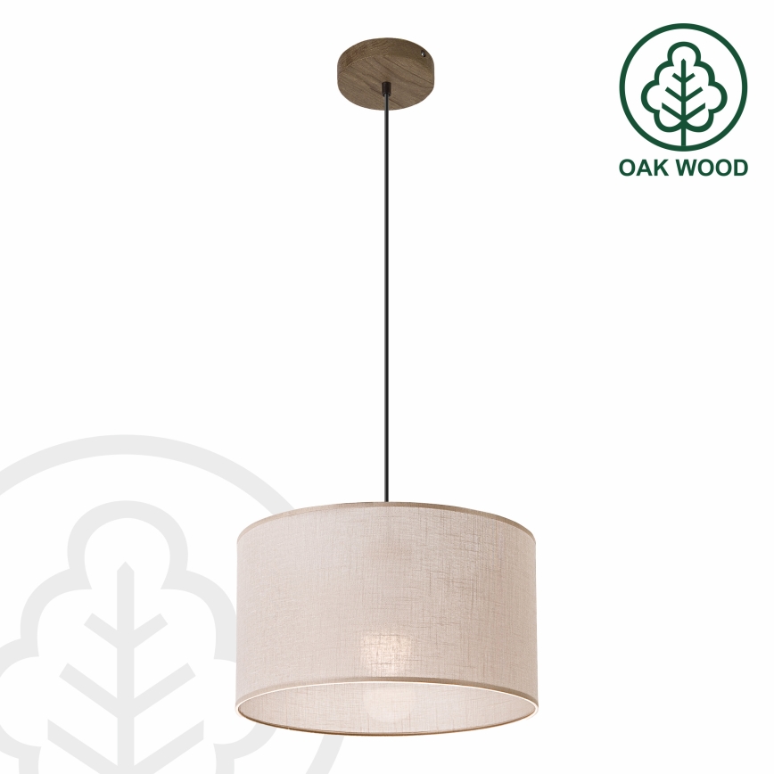 Brilagi - LED Függeszték kábelre ANTHONY 1xE27/60W/230V tölgy dió/beige