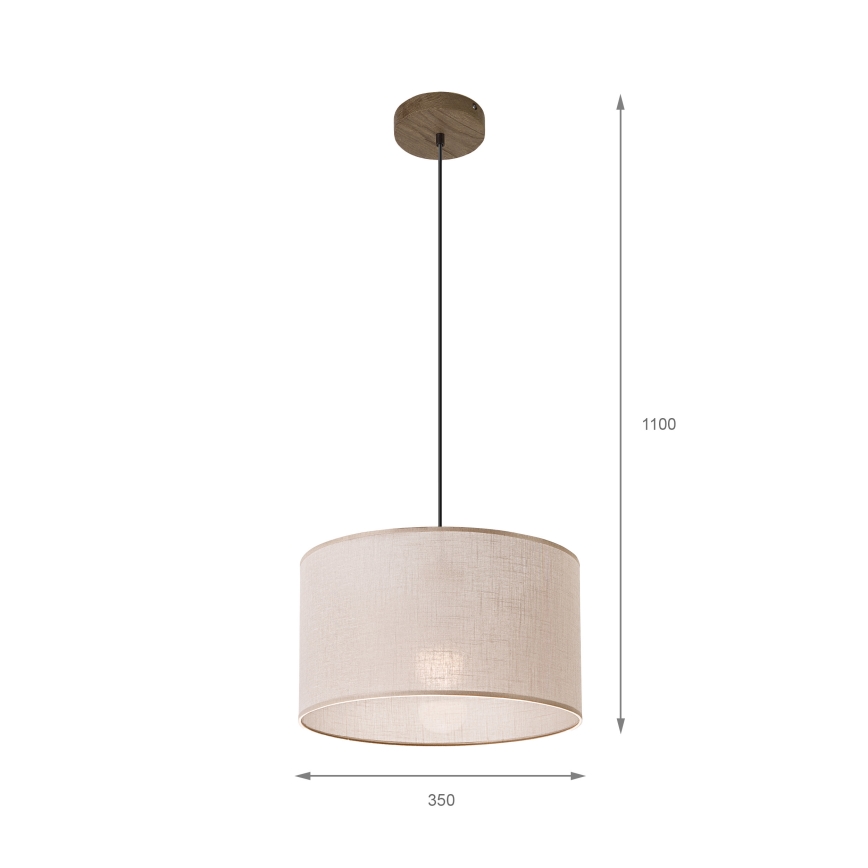 Brilagi - LED Függeszték kábelre ANTHONY 1xE27/60W/230V tölgy dió/beige