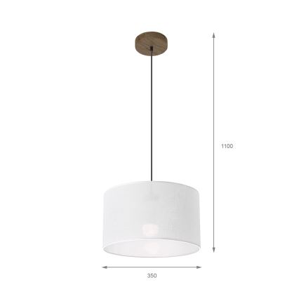Brilagi - LED Függeszték kábelre ANTHONY 1xE27/60W/230V tölgy dió/fehér