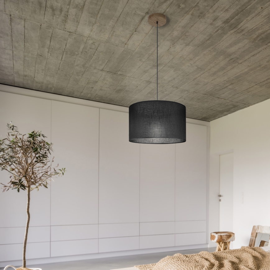 Brilagi - LED Függeszték kábelre ANTHONY 1xE27/60W/230V tölgy dió/fekete