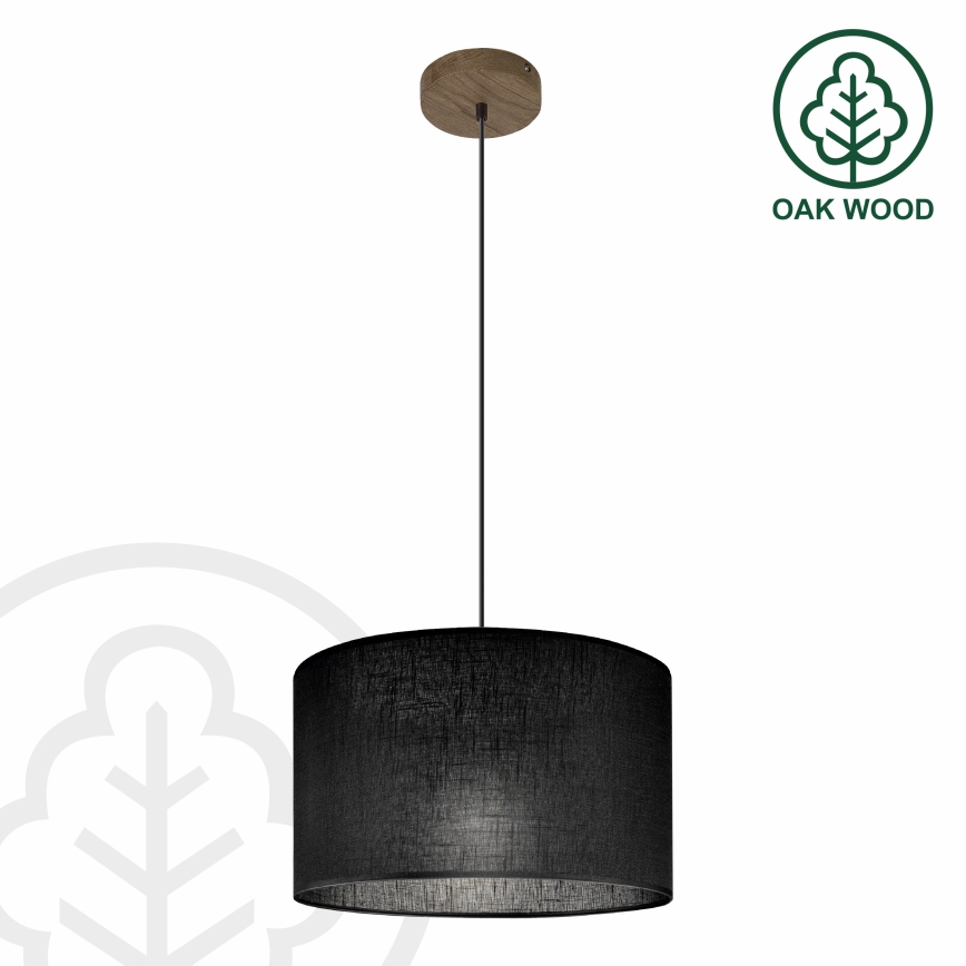 Brilagi - LED Függeszték kábelre ANTHONY 1xE27/60W/230V tölgy dió/fekete