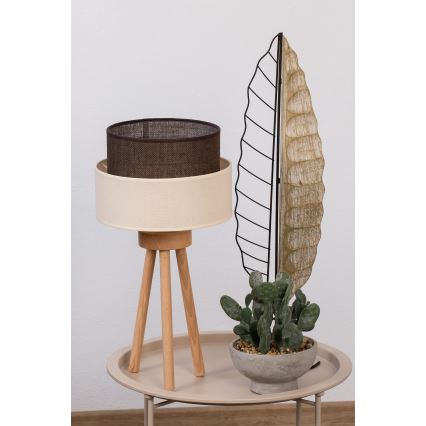 Brilagi - LED asztali lámpa BOHO STYLE 1xE27/15W/230V krémszínű/barna