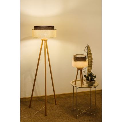Brilagi - LED asztali lámpa BOHO STYLE 1xE27/15W/230V krémszínű/barna
