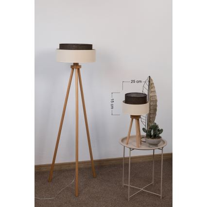 Brilagi - LED asztali lámpa BOHO STYLE 1xE27/15W/230V krémszínű/barna
